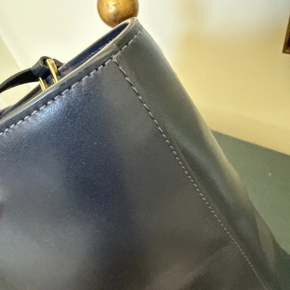 Michael Kors Mott Medium Tote Leather Admiral Blue Shoulder Bag